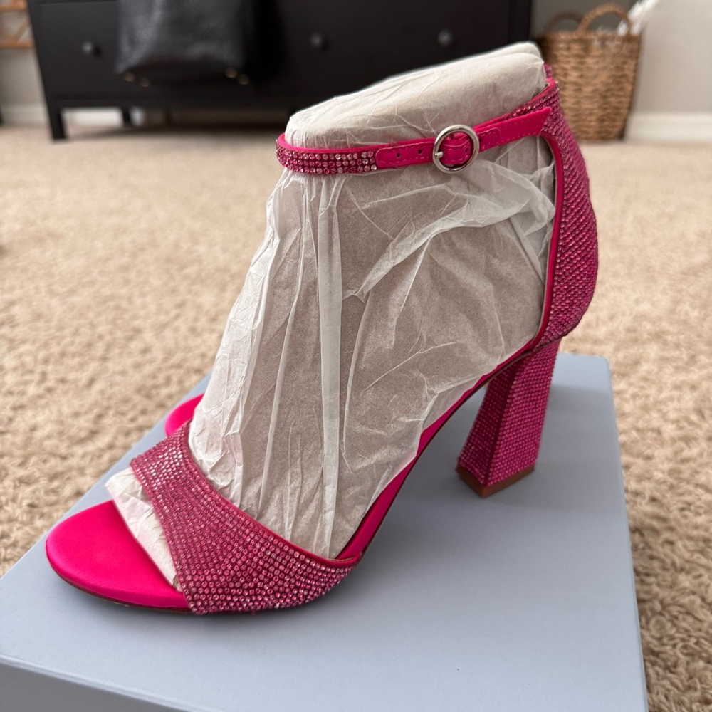 ANTONIO MELANI Pink Chunky Heeled Sandals